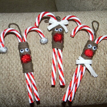 Candycane Reindeer Ornaments