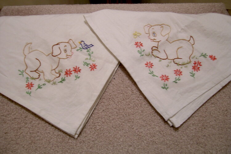 Playful Puppy Dishtowels