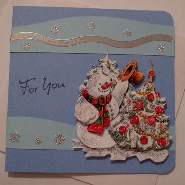 Christmas Card - Snowman and Tree