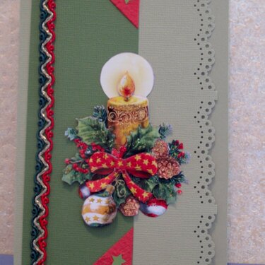 3D-Christmas Card / Candle and ornaments