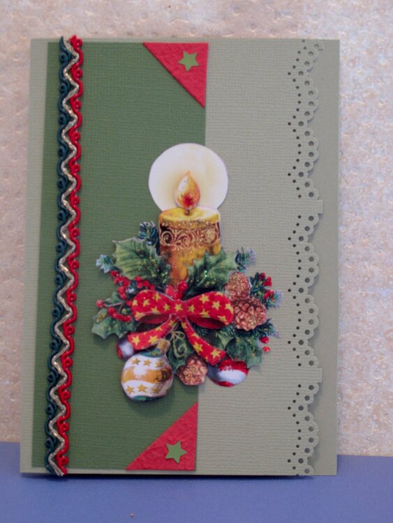 3D-Christmas Card / Candle and ornaments