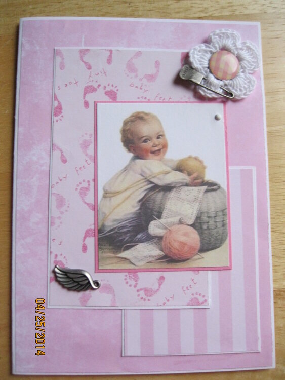 Pink baby card