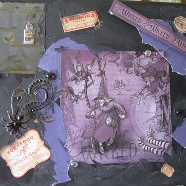 Witch mixed media canvas