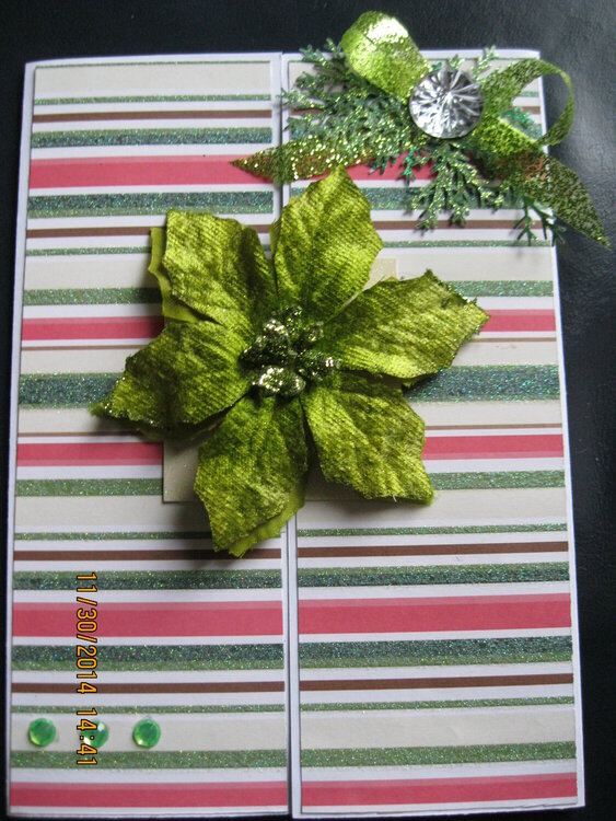 Green Poinsettia card
