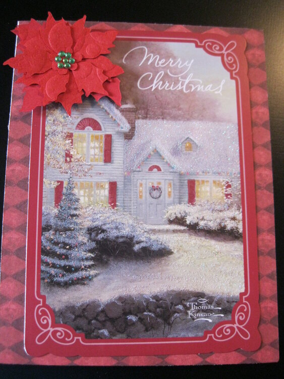 Christmas card with smaller poinsettia