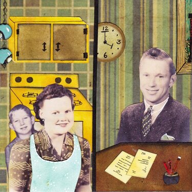 6x6 collage - retro family