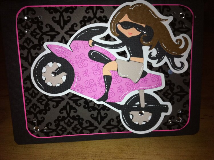 Motorcycle Chick Card
