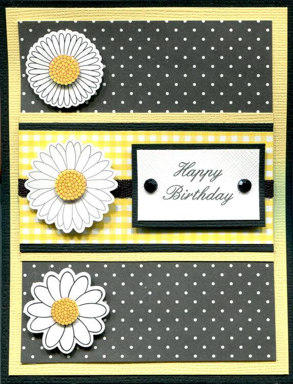 YELLOW BLACK HAPPY BIRTHDAY CARD