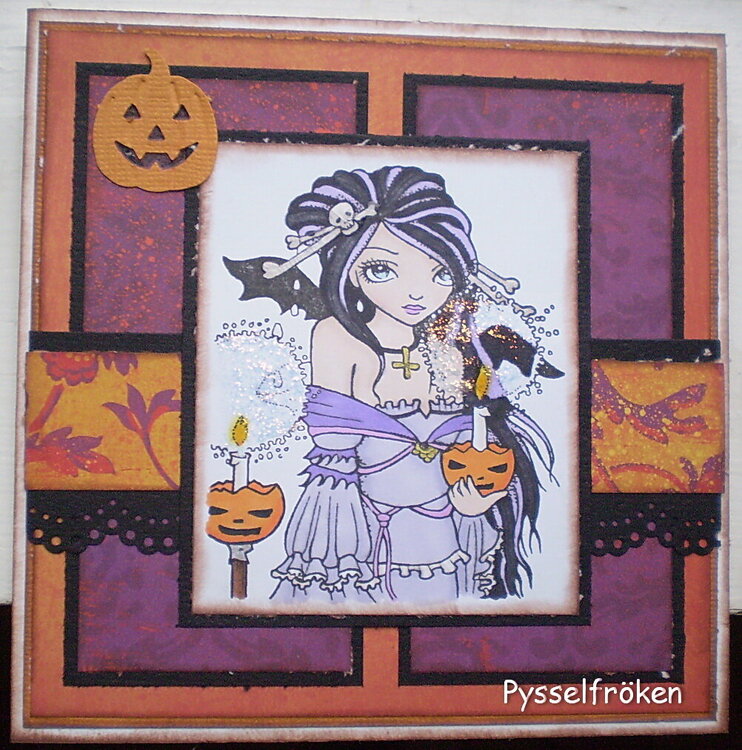 Halloween card with Sweet pea stamp