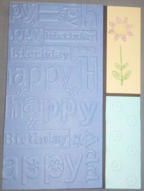 Birthday card (stamped flower)
