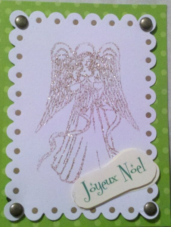 Christmas card - gold glittery angel