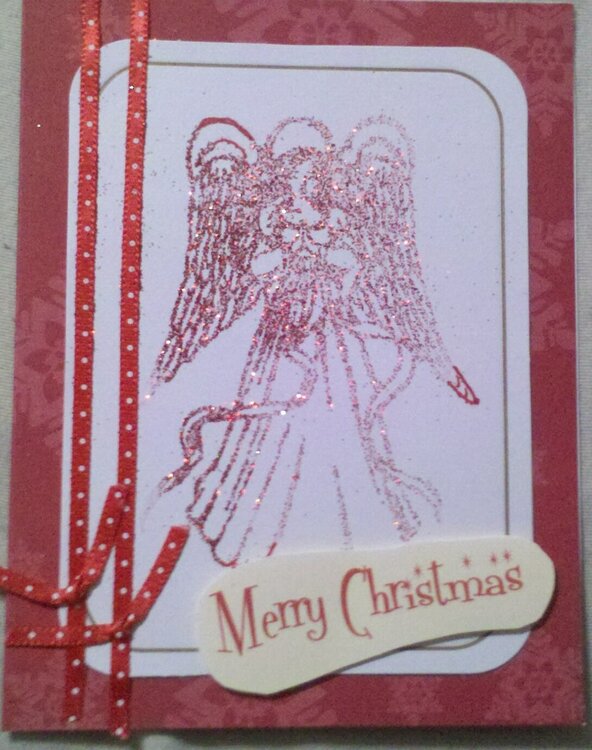 Christmas card - glittery angel