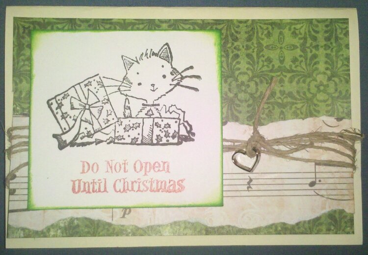 Do Not Open Til Chistmas green Christmass Card