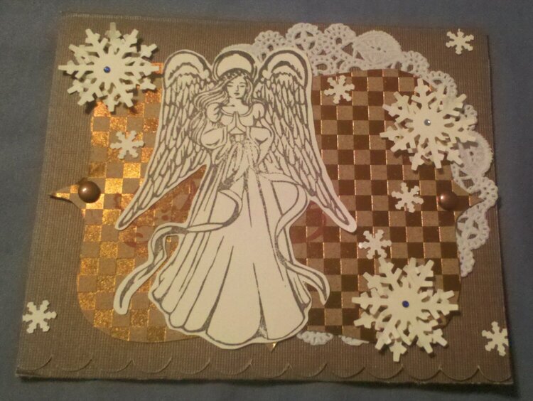 Angel Doily Christmas Card