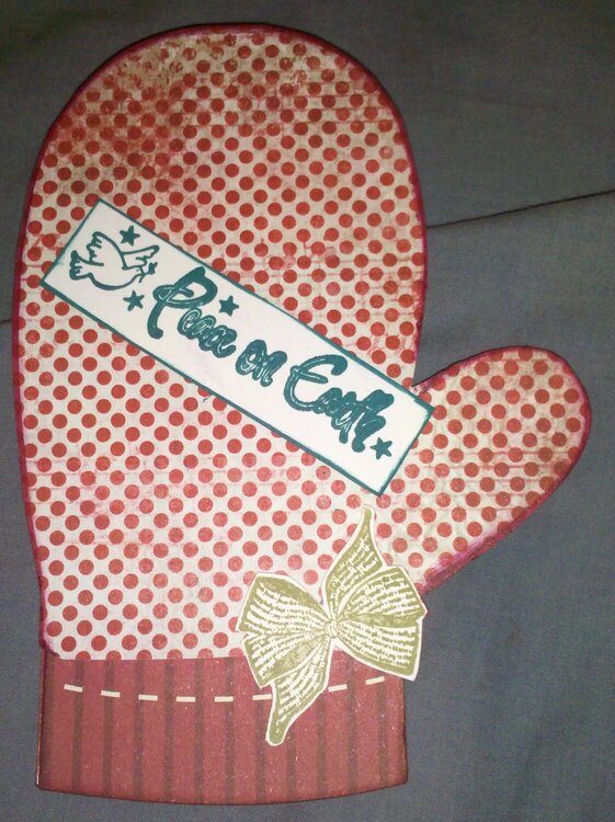 Red Polka Dot Glove Christmas Card