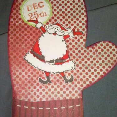 Red Polka Dot Santa Glove Christmas Card