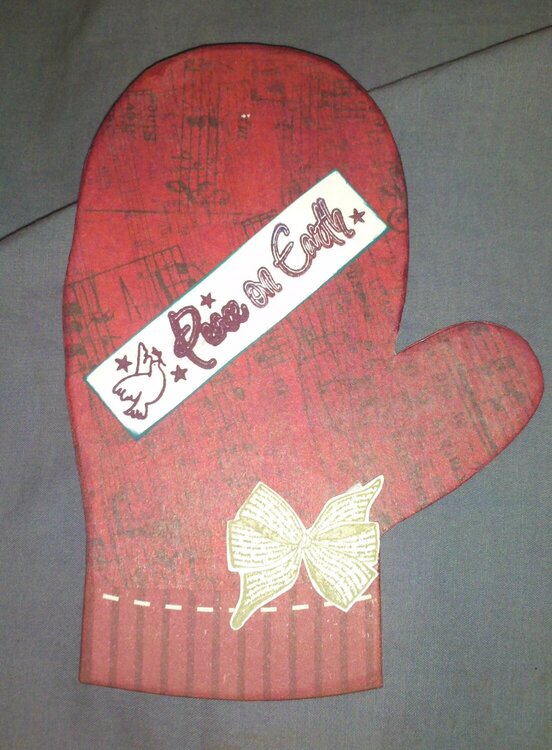 Red Musical Glove Christmas Card