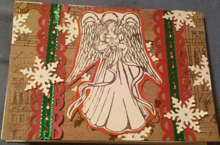 Snowflakes and Angel Christmas Card