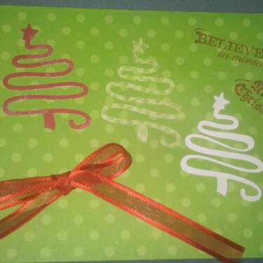 Green Swirly Tree Christmas Card