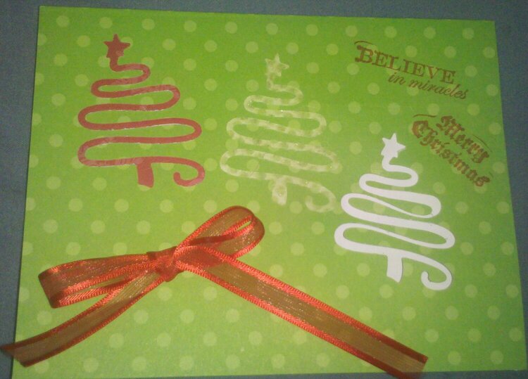 Green Swirly Tree Christmas Card