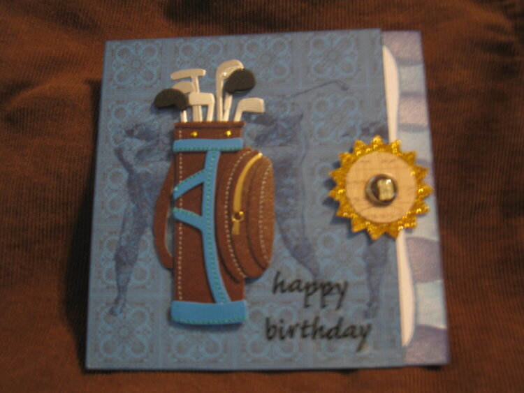 GOLF theme Birthday card - HAPPY BIRTHDAY
