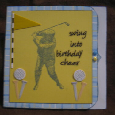 GOLF theme Birthday card - Swing Into Birthday Cheer