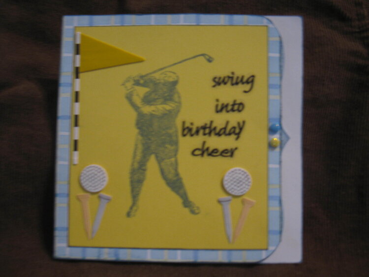 GOLF theme Birthday card - Swing Into Birthday Cheer
