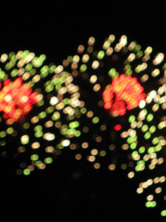 Multi coloured fireworks. July 4th, 2012