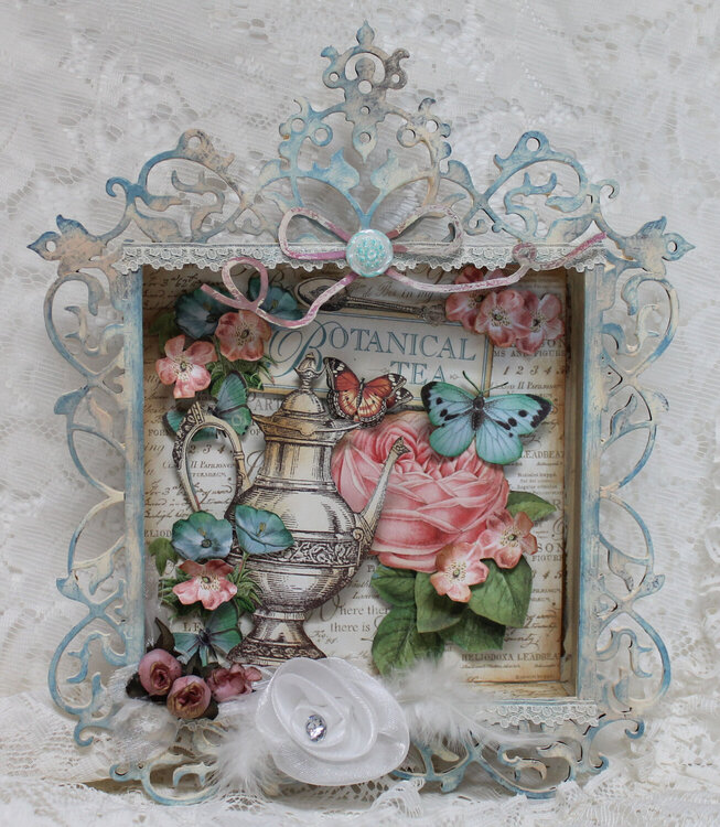 Botanical Tea in a Deco Front Shadowbox