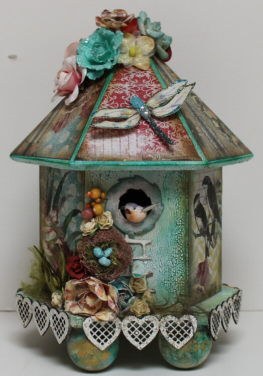 Altered Birdhouse for Ephemera&#039;s Vintage Garden
