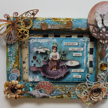 Steampunk Mixed Media Canvas for Gina&#039;s Designs