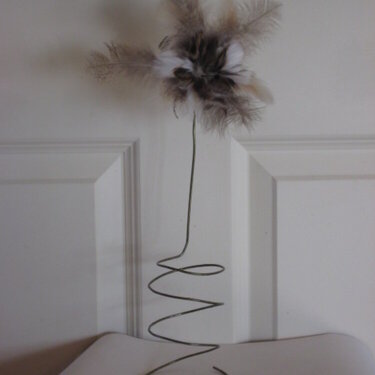 feather flower with wire stand