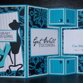 Turquoise Damask Foil Greeting Card