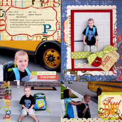Simple Stories School Album - Pre-School Page by Amber Crowell