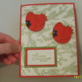 cute cardinal card made with punches