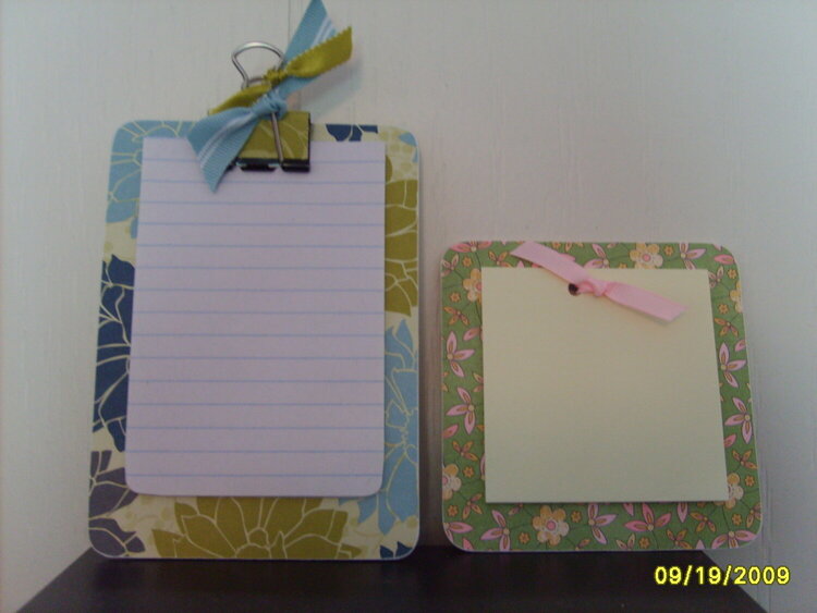 Coaster clip board and coaster post it note pad