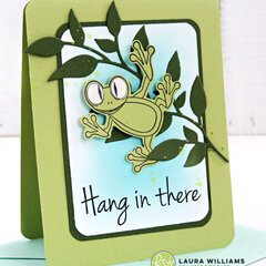 Hang In There tree frog card