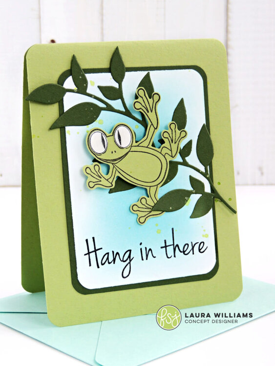 Hang In There tree frog card