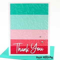 Embossed Stripes Thank You Card