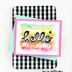 Hello Watercolor Rainbow Card