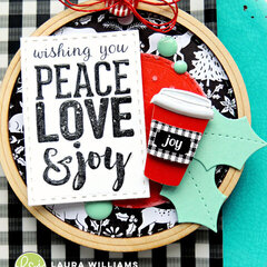 Peace Love & Joy Embroidery Hoop