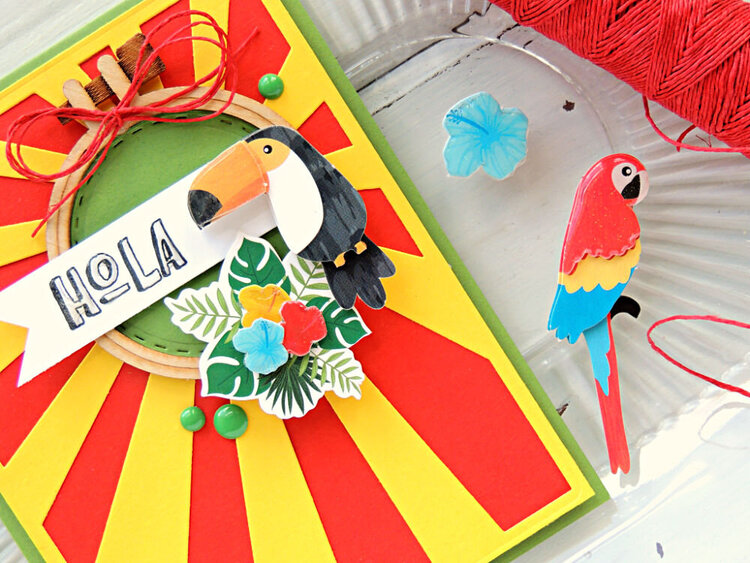 Hola Summer Card with DIY Hoop