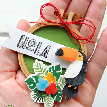 Hola Embroidery Hoop Card