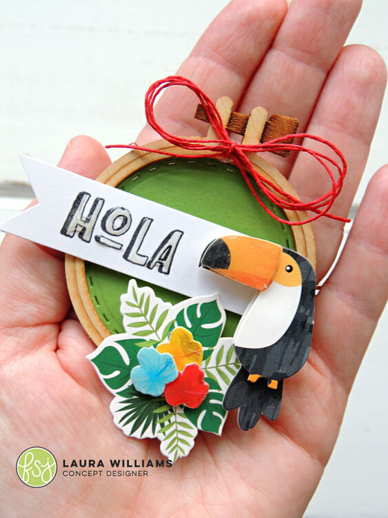 Hola Embroidery Hoop Card