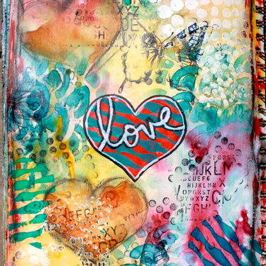 Love Mixed Media Art Journal page