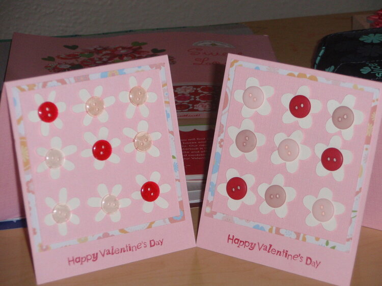 Valentine buttons, in pink.
