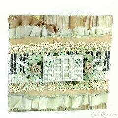 sage, white and beige