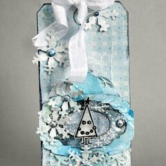 Snowy tag-shaped card