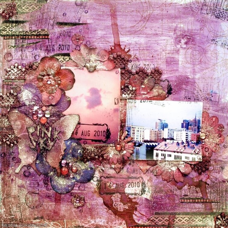 pink sky * Prima Feb PPP * stuff from Scraps of Darkness Kits