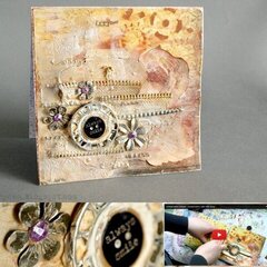 mixedmeedia card tutorial with *Scraps of Darkness* "Day Glo" March Kit